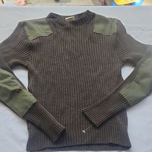 Men's Wool Olive and Green Ribbed Sweater